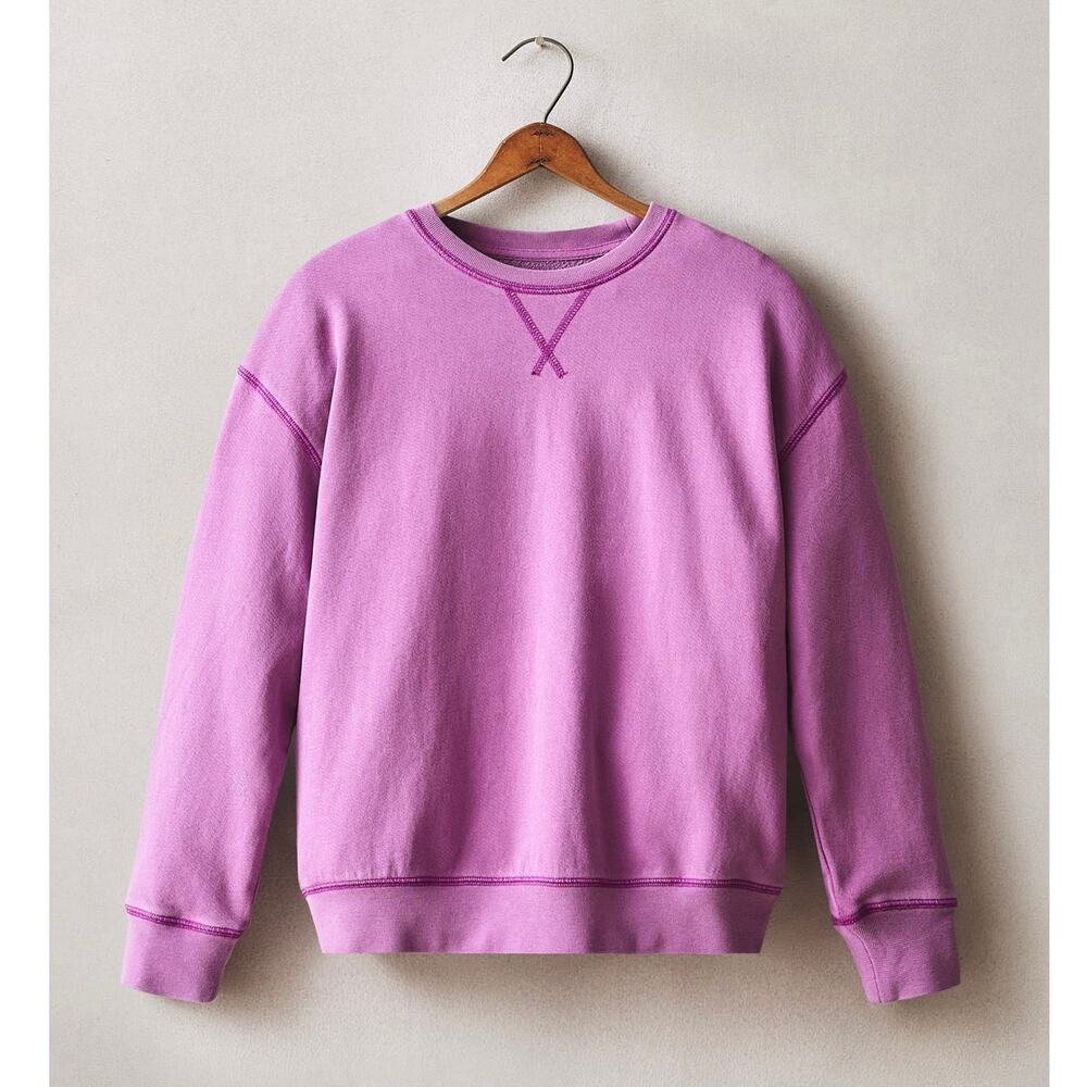 NWOT American Giant Women's Relaxed French Terry Crew Cattleya Orchid Medium - Picture 3 of 9